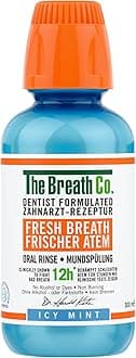 Alcohol Free Mouthwash. Dentist Formulated Oral Rinse for 12 Hours of Fresh Breath, ICY Mint Flavour, 300 ml