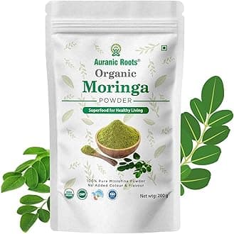 Organic Moringa Powder | 𝗧𝗛𝗘 𝗠𝗜𝗥𝗔𝗖𝗟𝗘 𝗧𝗥𝗘𝗘 𝗦𝗨𝗣𝗘𝗥𝗙𝗢𝗢𝗗 | 𝗥𝗜𝗖𝗛 𝗜𝗡 𝗣𝗥𝗢𝗧𝗘𝗜𝗡, 𝗖𝗔𝗟𝗖𝗜𝗨𝗠 & 𝗜𝗥𝗢𝗡 | Natural Energy, Immunity & Detox Support | USDA Organic Certified | 200g