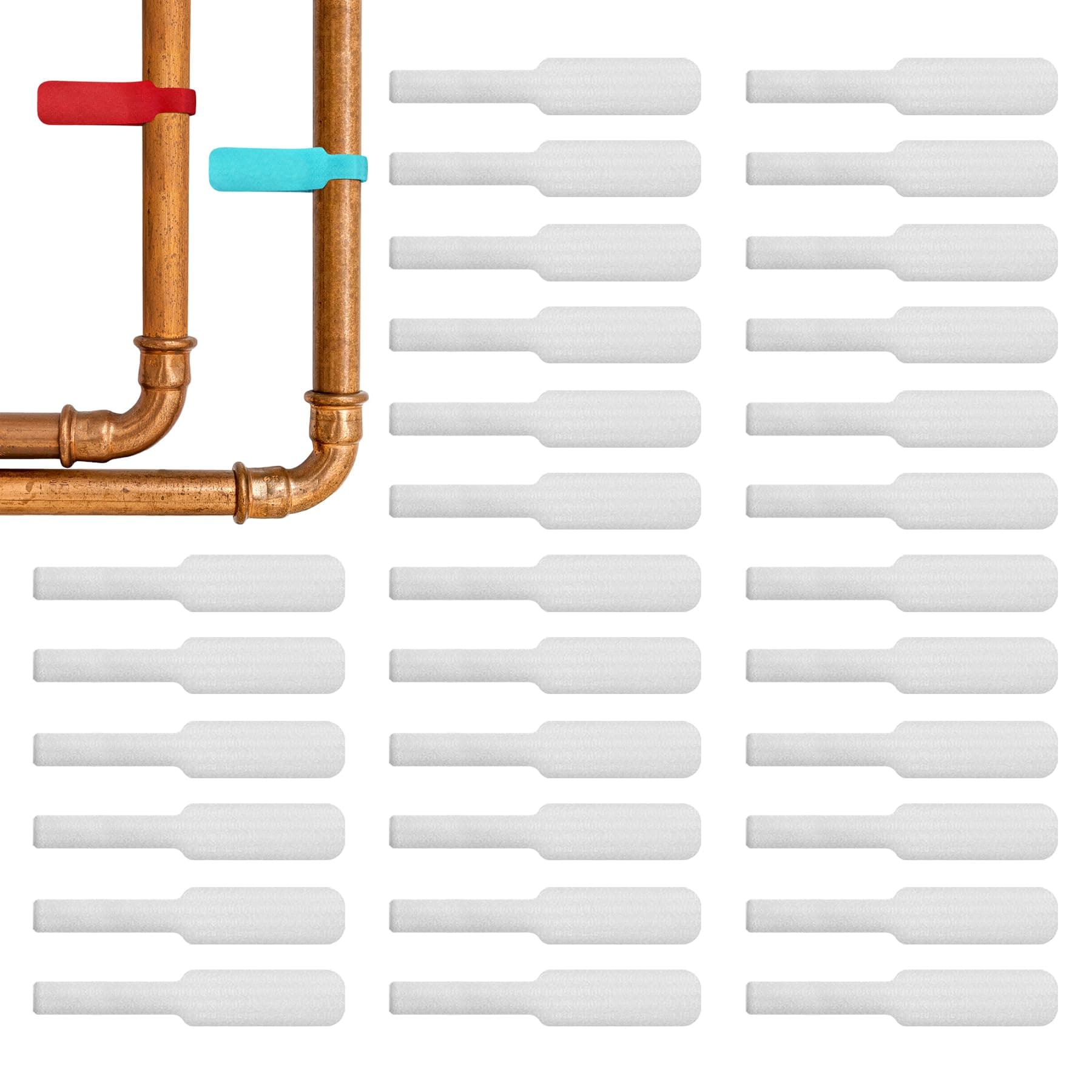Cable Labels - Large, White (30-Pack) Write On Cord Labels, Wire Tags for Cable Management and Organizer for Electronics, Computers and More