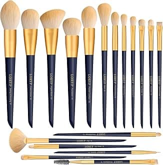 LORYP Makeup Brushes Set Labeled Face and Eye Brush Set Ultra soft hair Foundation, Concealer, Blush, Contour, Blending, Eyeshadow Brush kit (Blue)