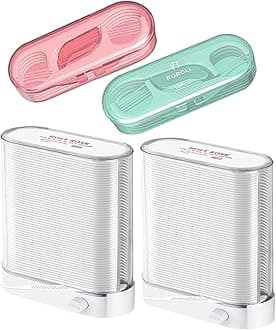 Holy Rose Dental Floss Picks with Dispenser 2 Box, Portable Flossers Case 2 Boxes, Adult Flosser SticksToothpicks 196 Count Sealed Storage is Perfect forFamily,Hotel,Travel for Clean Teeth