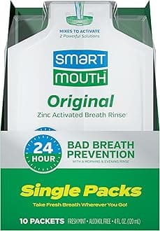 Original Activated Mouthwash - Alcohol-Free Adult Mouthwash for Fresh Breath - Oral Rinse for 24-Hour Bad Breath Relief with Twice Daily Use - Fresh Mint Flavor, 0.4 fl oz (10 Travel Packs)