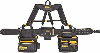 DEWALT Tool Belt, With Adjustable Suspenders, 25 Pockets, Black & Yellow (DWST540602)