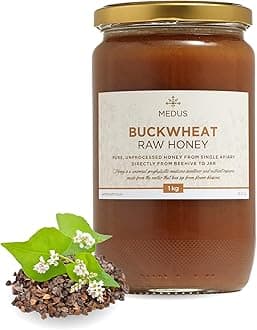 – Earthbreath Buckwheat Honey 1 kg - Pure, Dark, Unpasteurised, Unfiltered Raw Honey - Natural Healthy Sweetener for Cooking, Tea, Coffee, Milk, Juice, Hot and Cold Drinks