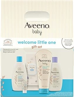 Welcome Little One Gift Set, Skincare Set with Nourishing Body Wash & Shampoo, Calming Bath Wash, All Over Wipes, Daily Moisturizing Lotion, & Balm, 5 Items