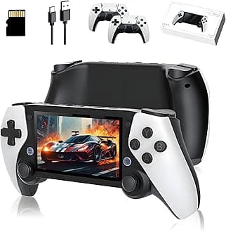 M25 Retro Video Gaming Console Set, Portable Handheld Game Console with Bulit-in 30000+ Retro Games 20+ Emulator, Support 30+ Language, with 2 Wireless Controllers, 4.3-inch LCD Screen, 480*272 (128G)