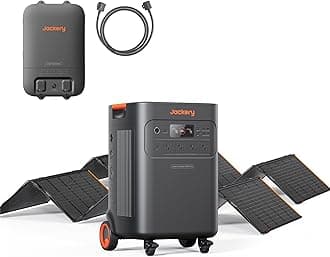 Jackery Solar Generator 5000 Plus Portable Power Station with 2X 500W and Smart Transfer Switch, 5040Wh Power Station, 7200W AC Output Solar Generator for Home Use, Emergency Backup