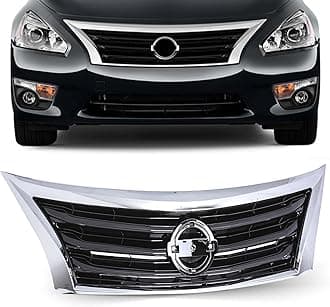 PartsFlow Front Bumper Grille Chrome Shell Black Insert Upper Grill Assembly For 2013 2014 2015 Nissan Altima NI1200250 623103TA0A