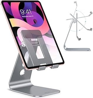 OmotonAdjustable Phone Stand with [Advanced Hollow Design][Multi-Angle], Aluminium Cell Phone Holder Compatible with iPhone 11/11 Pro/11 Pro Max, Other Phones and Tablets(Up to 20cm ), Space Grey