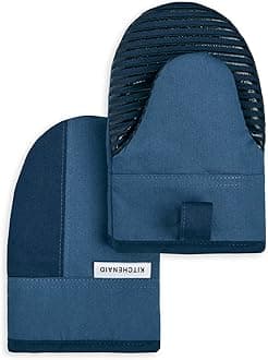 KitchenAid Kitchen Aid Beacon Mini Oven Mitt Set, 5.5"x8", Navy/Ink Blue