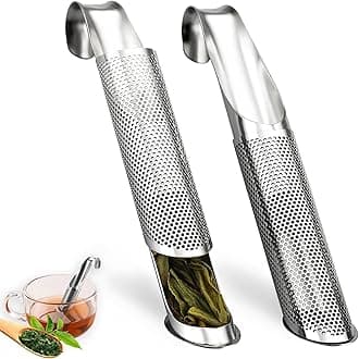 2 Pack Tea Infusers, Extra Fine Mesh Tea Strainer for Loose Tea, Stainless Steel Long Handle Tea Steeper Diffuser for Leaf Tea, Coffee, Spices, Seasonings