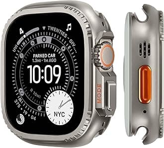 Metal Cases Compatible with Apple Watch Ultra 3/2/1 49mm Case, 2 in 1 Stainless Steel Protective Cover Rugged Bumper with Back Frame for iWatch Ultra 49mm, Titanium