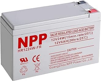 NPP HR1224W 12V 6Ah Rechargeable Battery - 12Volt 144Watts 24Watt/ Cell High Rate AGM Sealed Lead Acid UPS Battery Replacement for NS1250, Alarm System Emergency Light, F2 Terminal