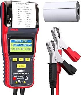 ANCEL BST 500 Professional 12V / 24V Automotive Load Battery Tester Print Data Available Digital Analyzer Bad Cell Test Tool for Car/Truck/Motorcycle and More (Black/Red)