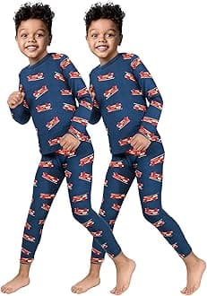 ROCKY Thermal Underwear for Kids, Boys 2 Pack Thermals, Long Johns Underwear, Base Layer for Cold Weather/Skiing - Pack of 2