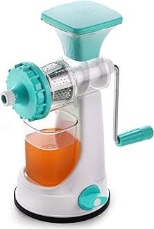 Ganesh Fruit & Vegetable Steel Handle Vacuum Locking base Juicer Machine, Juice Maker, Orange Juicer, Blue