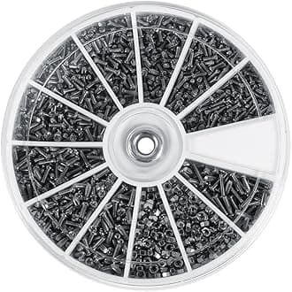 Elprico 600 Pcs Screws Nuts Bolts Set, 12 Kinds of Small Screws Nuts Assortment Kit M1 M1.2 M1.4 M1.6 for Watches Glassess