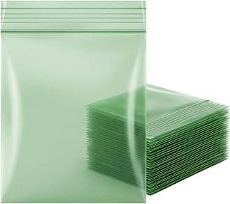 Pack of 200-30 x 30mm Green Grip Seal Bags Zip Lock Bags Resealable Plastic Bags Baggies