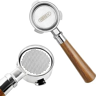 HIBREW 51mm 3 Ear Bottomless Portafilter for H10B Coffee Machine - Stainless Steel with Rosewood Handle - Advanced Espresso Tool for Coffee Enthusiasts