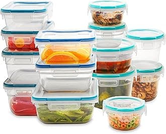Snapware Total Solutions (14-Pack, Mixed Sizes) Plastic Food Storage Containers Set, Airtight & Leakproof Locking BPA-Free Lids Tupperware, Freezer Dishwasher Microwave Safe