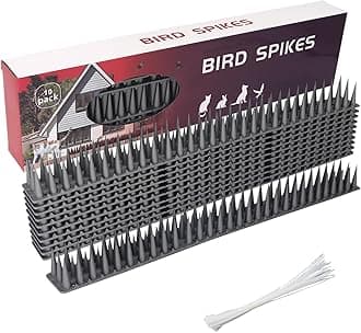 – 10PCS Bird Spikes for Pigeons, Anti Bird Spikes Wall and Fence Spikes Cat Deterrent Repellent Spikes Garden Security Bird Deterrent Spikes with Nylon Zip Ties for Outside Roofs Windows