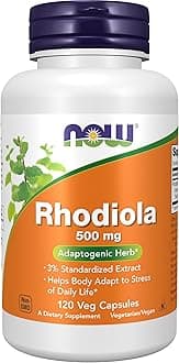 NOW Supplements, Rhodiola 500 mg, Helps Body Adapt to Stress of Daily Life*, Adaptogenic Herb*, 60 Veg Capsules