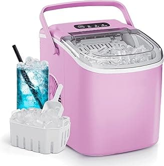 26 lbs/24H Countertop Ice Maker Machine,One-Button Operation,9 Bullet-Shaped Ice in 6 Min, Auto-Cleaning