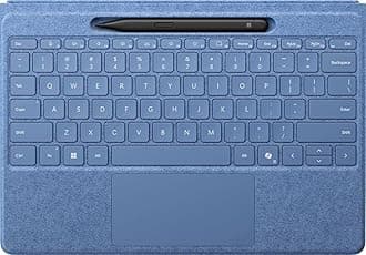 Surface Pro Flex Keyboard with Slim Pen Bundle, 2-in-1 Alcantara keyboard for Surface Pro Copilot+ (11th Edition), Pro 9 and 8, Windows 11 Copilot+ PC, Sapphire