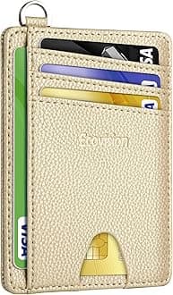Slim Minimalist Front Pocket Wallet, Ecovision RFID Blocking Credit Card Holder Wallet with Detachable D-Shackle for Men Women