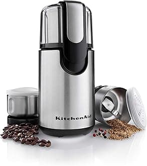 New Kitchenaid Bcg211ob Onyx Black Blade Coffee and Spice Grinder with Bowls