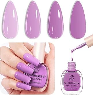 AZUREBEAUTY Nail polish，Purple Lavender Quick Dry Complete Natural Super Lustrous Nail Enamel Polish,Professional for DIY Manicure