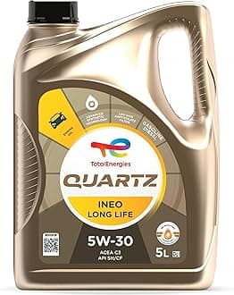 TotalEnergies Quartz INEO Long Life 5W30 Engine Oil - ACEA C3, API SP - Low SAPS - Age-Resistance Technology - Advanced Synthetic Motor Oil Lubricant - 5L