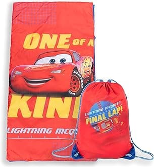Jay Franco Disney Pixar Cars One of A Kind Slumber Sack - Cozy & Warm Kids Lightweight Slumber Bag/Sleeping Bag - Featuring Lighting McQueen (Official Disney Product)