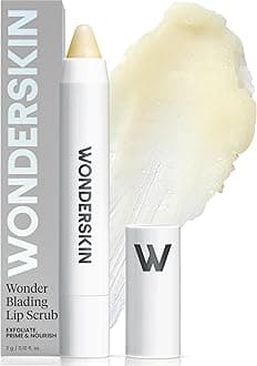 Wonderskin 3-in-1 Lip Scrub Exfoliator & Moisturizer, Lip Exfoliator Scrub, Hydrating Balm for Soft, Nourished, Flake-Free Lips with One-Step Prep, 0.10oz