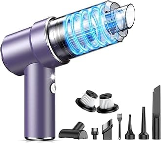 Handheld Car Vacuum Cleaner, 11000PA Vacuum Cleaner & Air Duster, 120W High Power Vacuum Portable Cordless, Hand Held Vacuum Rechargeable with Multi-Nozzles & LED Light for Home, Car, Office