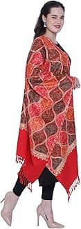 SWI WITH LABEL Women's Kashmiri Aari Embroidered Wool Stole