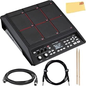 Roland SPD-SX Sampling Percussion Pad Bundle With Drumsticks, MIDI Cable, Instrument Cable, and Austin Bazaar Polishing Cloth