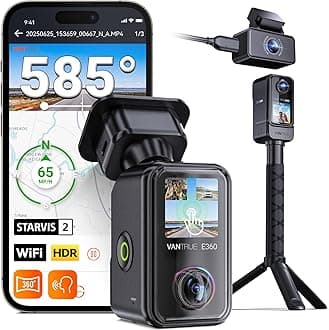 Vantrue E360 ACE 3 Channel WiFi Dash Cam, Dual STARVIS 2, 2.7K Front Rear Inside Dashcam, Handheld Action Camera, HDR, IR Night Vision, Voice Control, GPS, 24/7 Parking Mode, Support LTE & 1TB Max