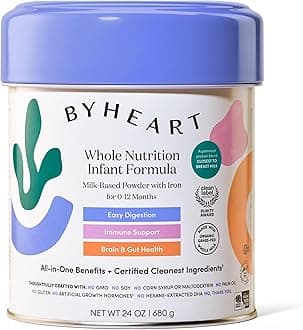 ByHeart Infant Formula Powder for Infants 0-12 Months, Made With Organic Whole Milk, Clean Label Project Certified, Closest-to-Breast Milk Baby Formula Patented Protein Blend, 24 Ounce (Pack of 1)