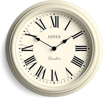 Jones Clocks® Venetian wall clock | Classic round clock | 30cm | Pale cream | Roman numerals | Traditional design ideal for kitchen, living room or bedroom