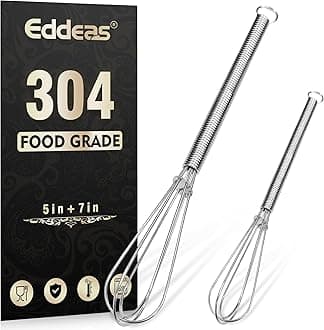 Mini whisk, Small Whisk 2 Pieces, 5in and 7in 304 Stainless steel Wire Whisk for Whisking, Beating, Mixing Sauces, Blending Ingredients