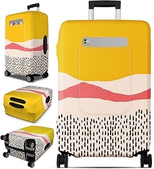 Slohif Luggage Cover for Suitcase Tsa Approved Protector - Luggage Sleeve Large Suit Case Cover Travel Stretch Baggage Case Protective Washable Fit 22-24 Inch Patchwork S