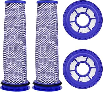 Ball Animal 3 Filter Replacement for Dyson DC41 DC65 DC66 UP13 UP20 UP30 Ball Animal 2 Ball Animal 3, Multi Floor Vacuum, Compare Part# 920769-01 & 920640-01, 2 Post-Motor + 2 Pre-Motor Filters