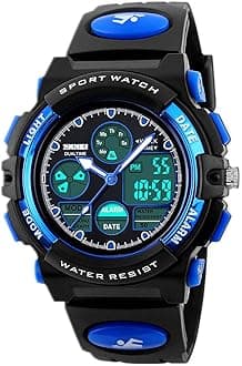 Kids Digital Watch for Boys - Girls Childrens Sports Electronic Waterproof Outdoor Watches with Stopwatch Alarm Timer LED Light Dual Time Zone