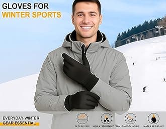 LOUXPERT Winter Gloves for Women and Men: Water Resistant Thermal Gloves for Running, Hiking, Cold Weather Touchscreen Gloves for Snow, Outdoor Work