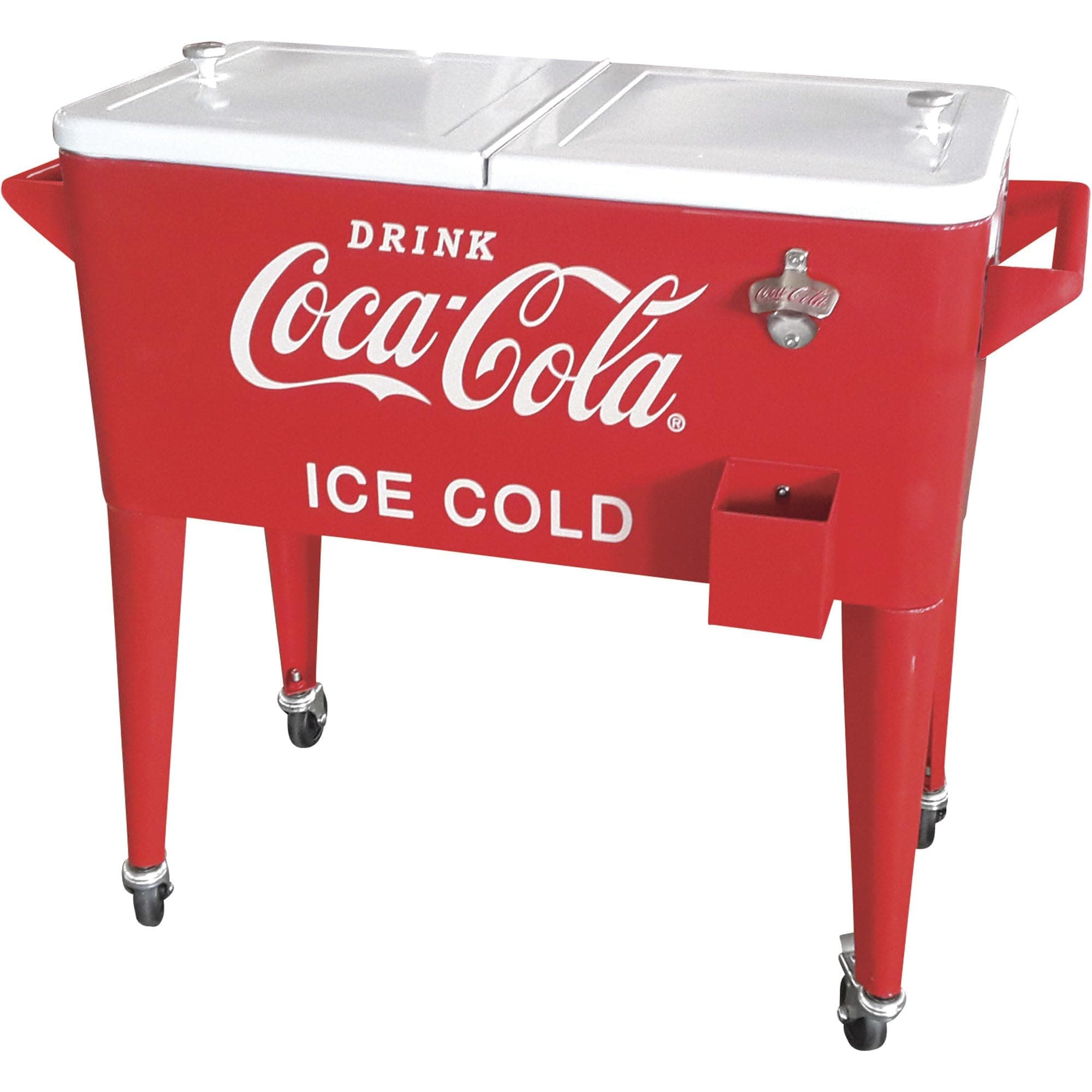 80-Quart Rolling Retro Coca-Cola Cooler