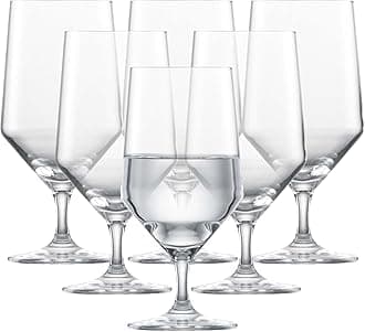 Schott Zwiesel Tritan Crystal Glass Pure Stemware Collection Water/Beverage All Purpose Glass, 15.3-Ounce, Set of 6