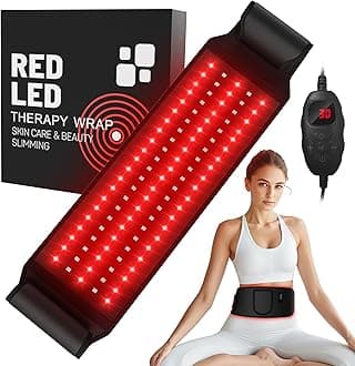 Red Light Therapy for Body:5 Light Levels Infrared Light Heat Therapy Belt Wrap for Back/Waist/Muscle/Pain Relief 660nm & 850nm Led Beads Red Light Therapy Device with Timer