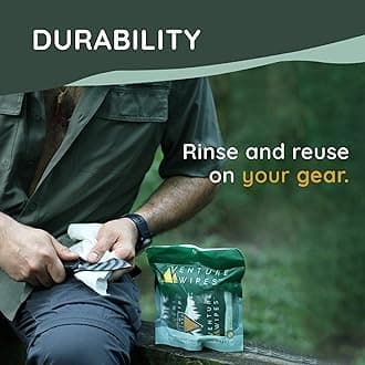 Venture Wipes Tea Tree Oil Body Wipes - Adventure Wipes for Adults - Biodegradable Cleansing Wipes with Aloe and Vitamin E - Camping Essentials - Individually Wrapped Body Wipes - 10 Count Bag