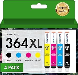 364XL Ink Cartridges Replacement for HP 364 XL for Deskjet 3520 3521 3070A Photosmart 5510 5520 b110 5511 5515 5524 6510 6520 6512 7510 7520 Officejet 4610 4620 (B/C/M/Y，4-Pack)